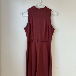 Elegant Sleeveless Rust Dress